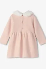 Hatley Rose Elegance Herringbone Fur Trim Dress