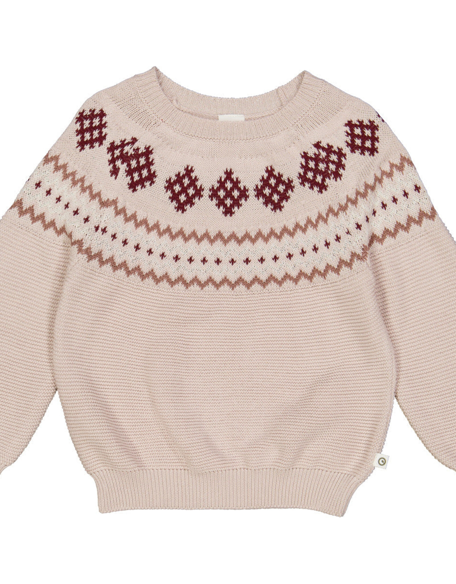 Green Cotton Nightingale Knit Jacquard Sweater