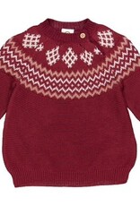 Green Cotton Cabernet Knit Jacquard Baby Dress
