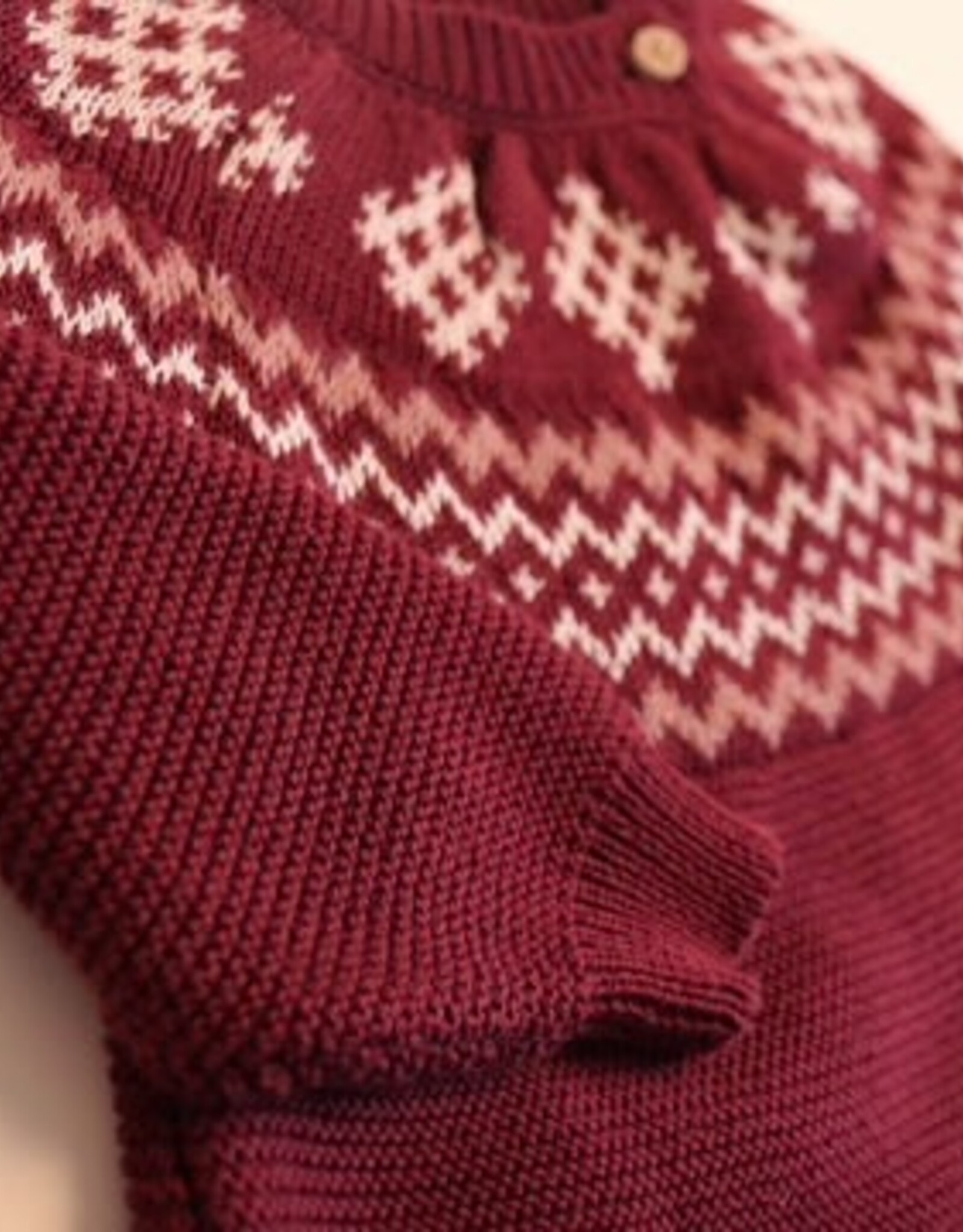 Green Cotton Cabernet Knit Jacquard Baby Dress