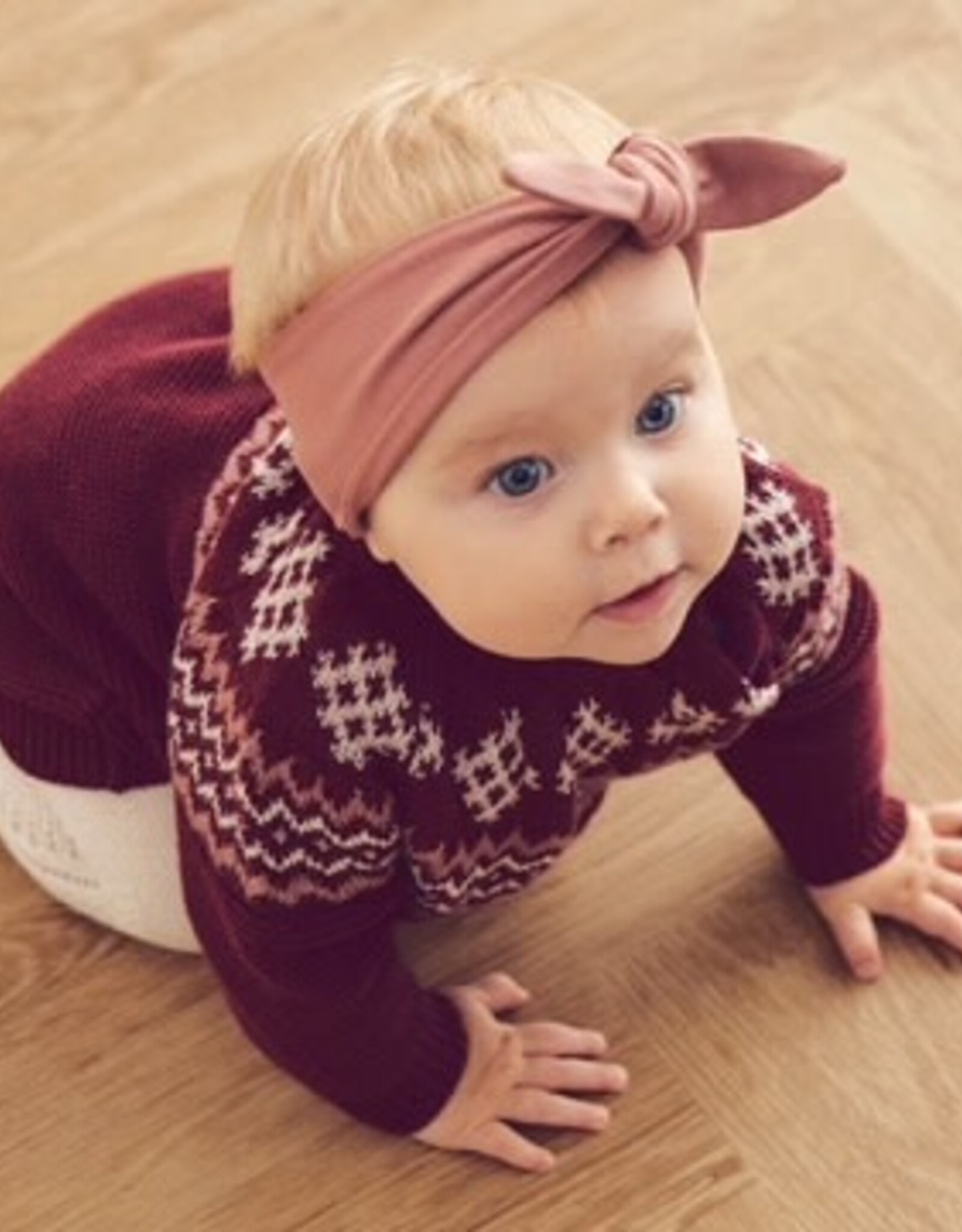 Green Cotton Cabernet Knit Jacquard Baby Dress