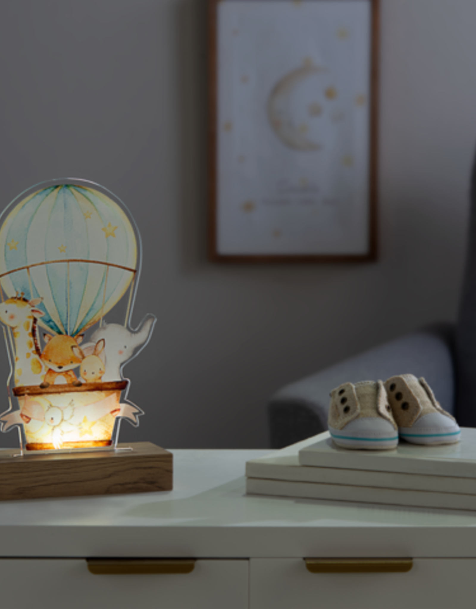Baby Ganz Collection LED Light Up Baby Hot Air Balloon Tabletop Decor