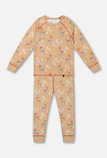 Deux Par Deux Christmas Deer Two Piece Pajama Set (Long Sleeve Top & Pants)