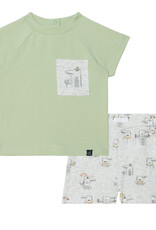 Deux Par Deux Green Crocodile Top & Short Set