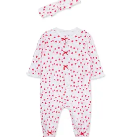 Little Me Valentine Footie and Headband