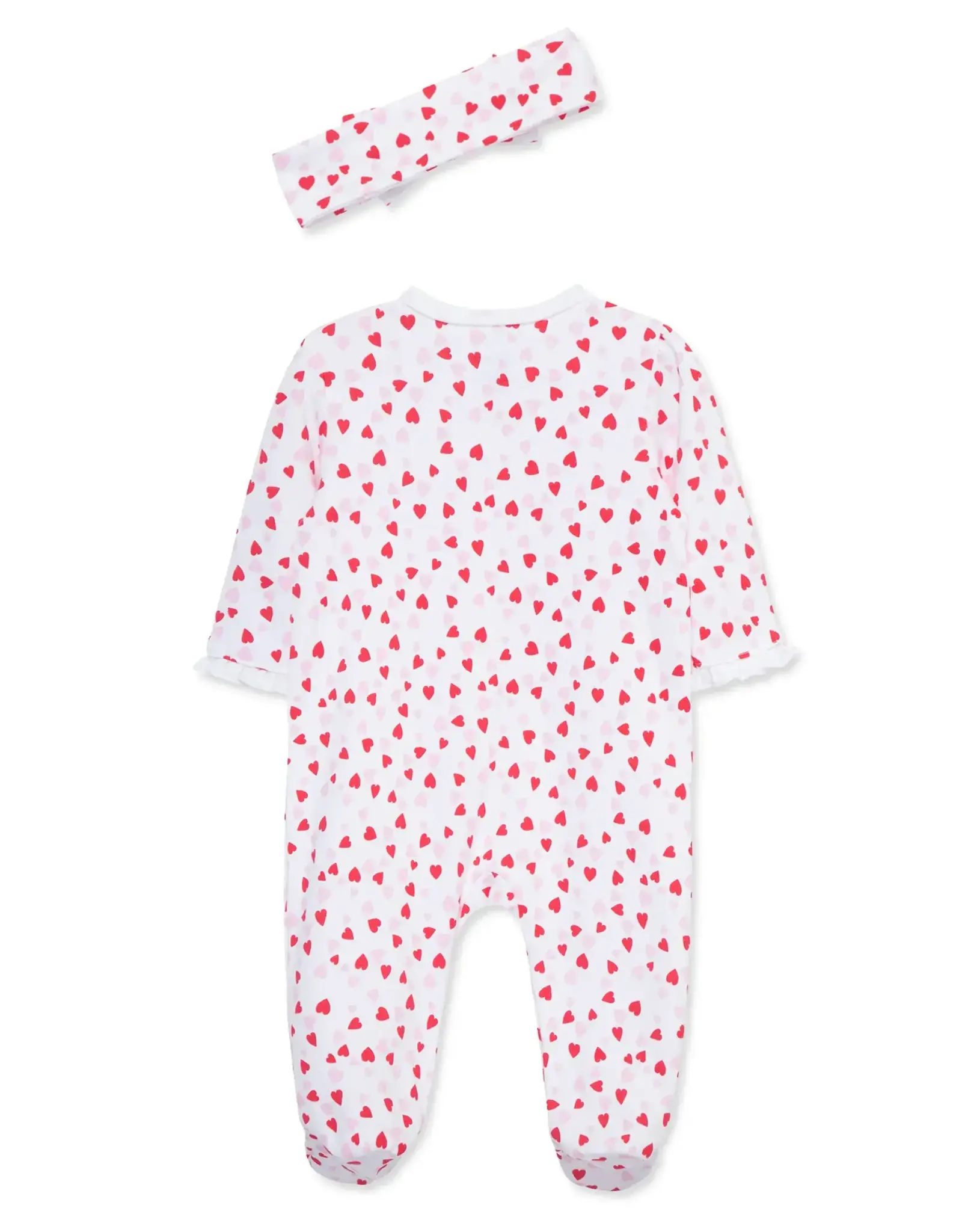 Little Me Valentine Footie and Headband