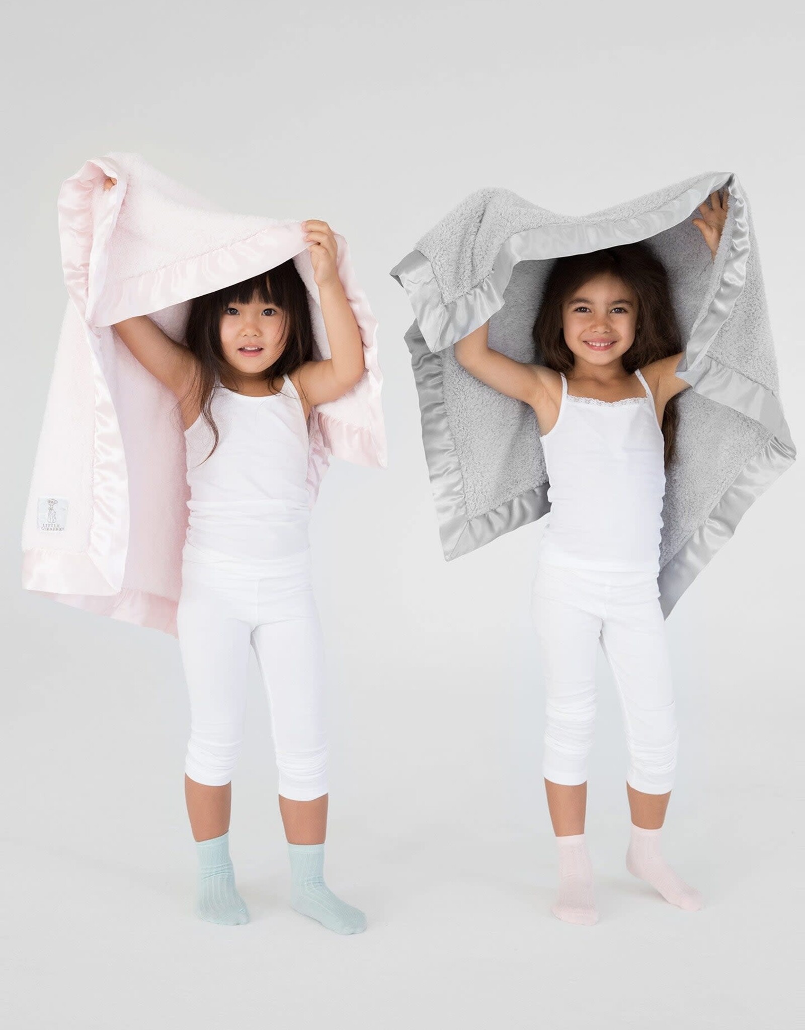 Little Giraffe Silver Chenille Blanket