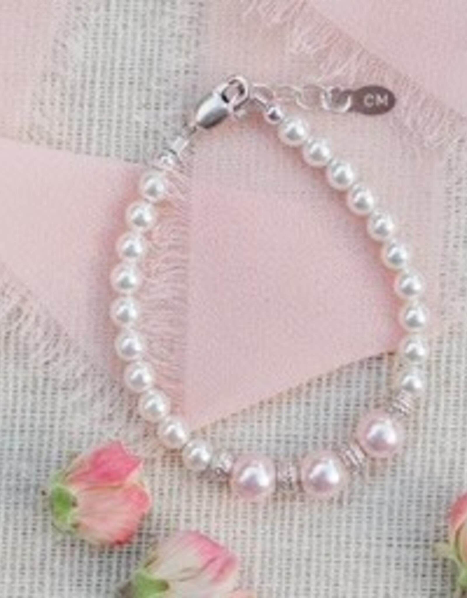 Cherished Moments Paige Sterling Silver Bracelet w/Swarovski Pearl and Stardust Beads