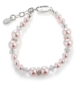 Cherished Moments Sadie Sterling Silver Bracelet w/Pink Swarovski Pearl and Rondelle