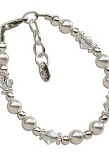 Cherished Moments Hope Silver Bracelet w/Swarovski Pearls & Crystals