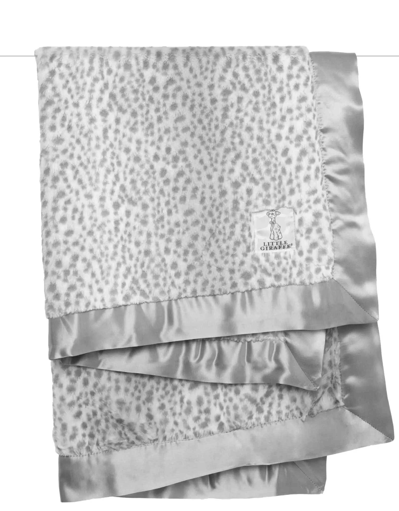 Little Giraffe Silver Luxe Snow Leopard Blanket