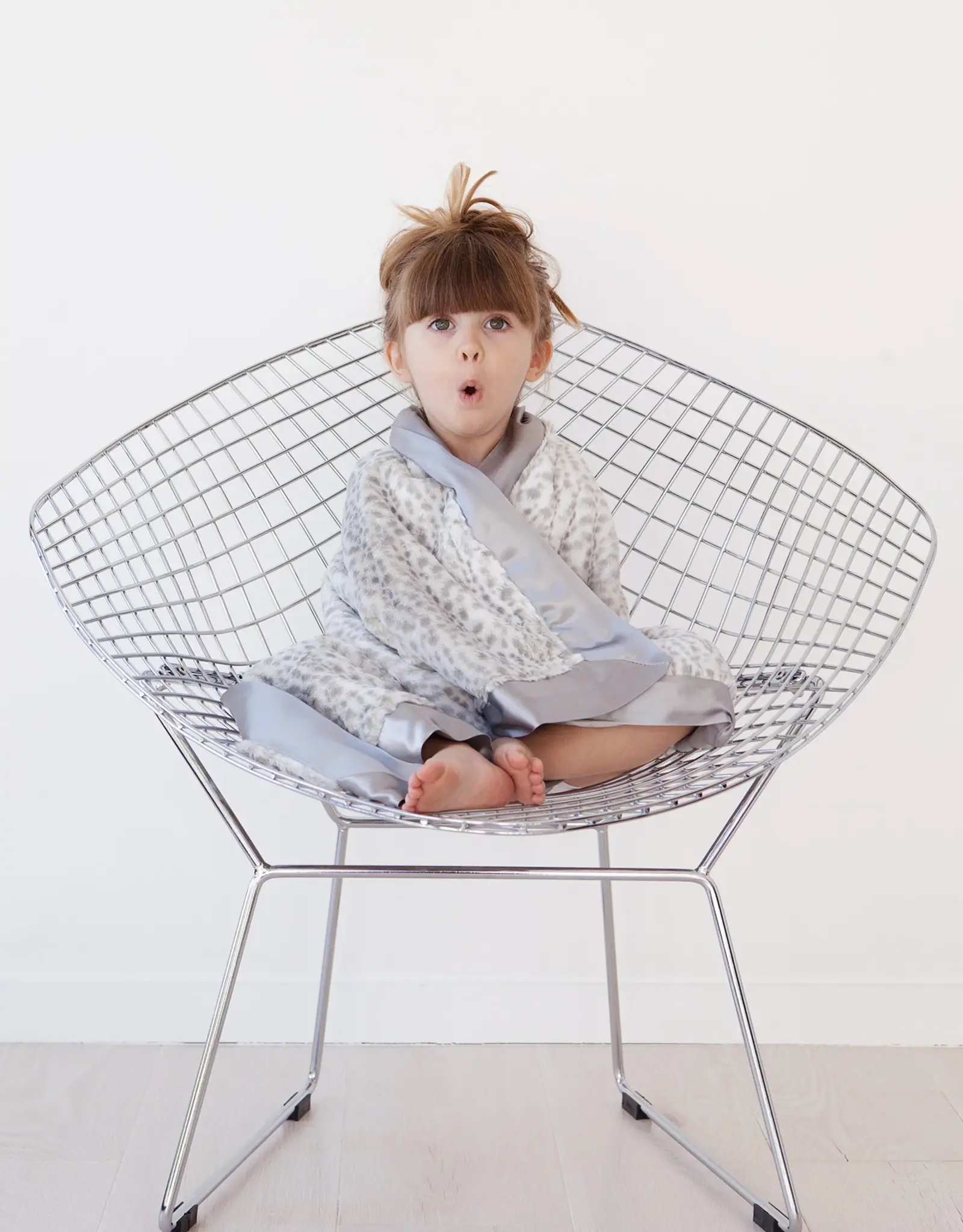 Little Giraffe Silver Luxe Snow Leopard Blanket