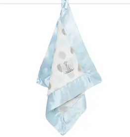 Little Giraffe Blue Satin Luxe Dot Blanky