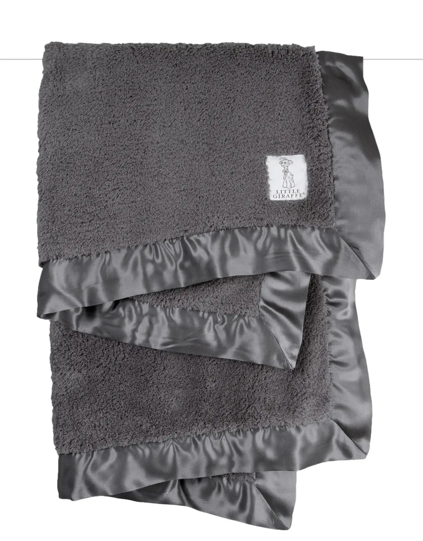 Little Giraffe Charcoal Chenille Blanket