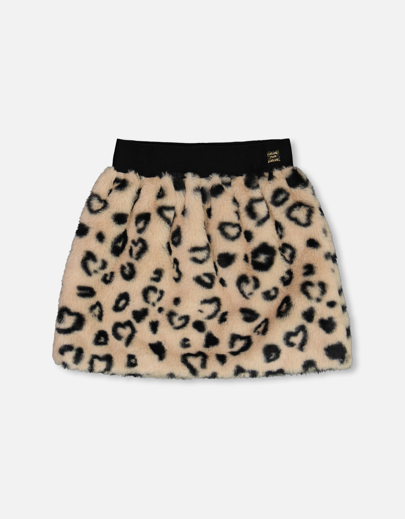 Deux Par Deux Hearts Faux Fur Skirt