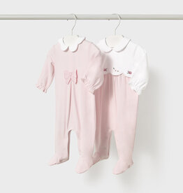 Mayoral Flowers Pink 2 Footie set