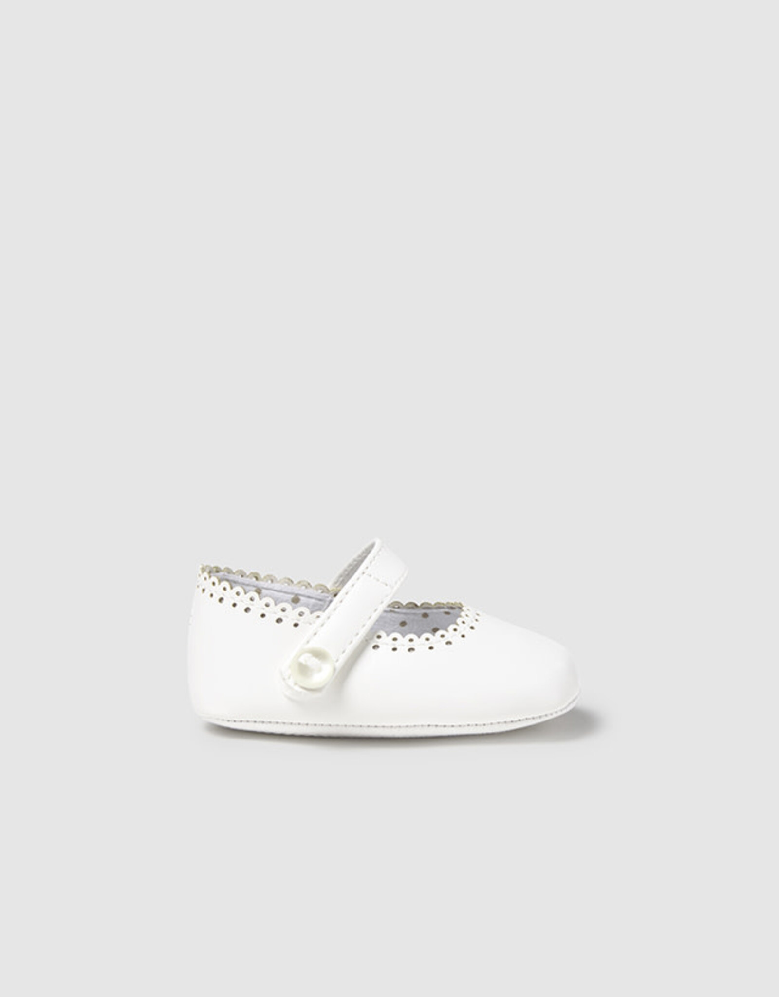 Mayoral White Mary Janes with Trim