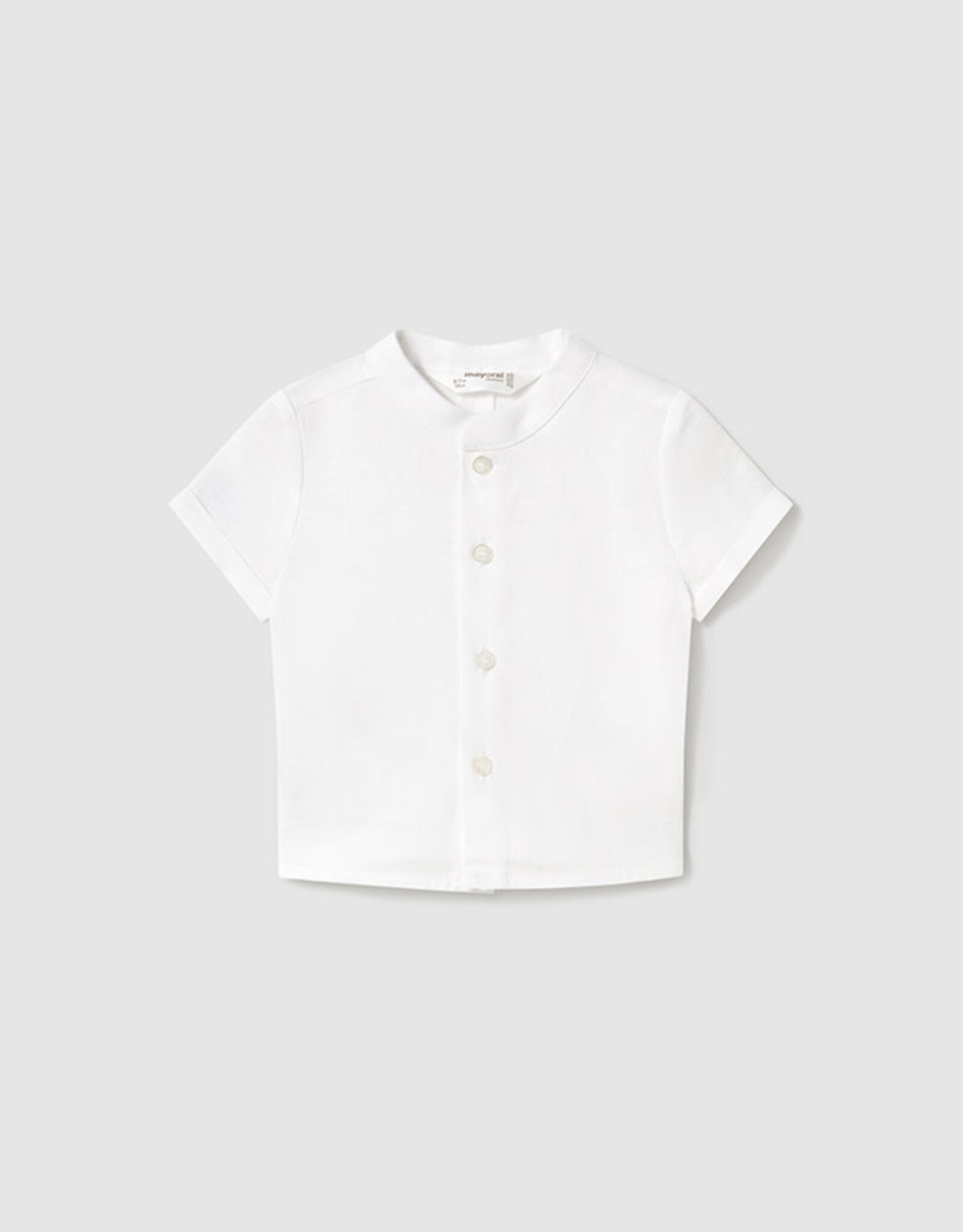 Mayoral White Short Sleeve Button Down no collar