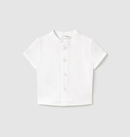 Mayoral White Short Sleeve Button Down no collar