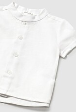 Mayoral White Short Sleeve Button Down no collar