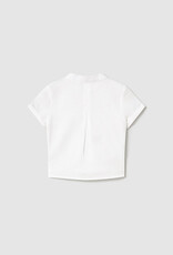 Mayoral White Short Sleeve Button Down no collar
