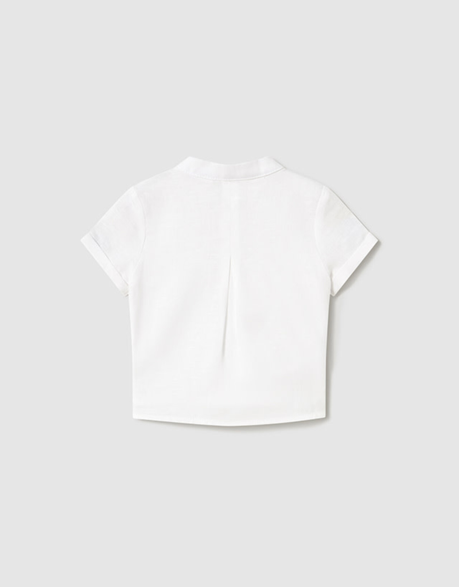 Mayoral White Short Sleeve Button Down no collar