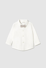 Mayoral Natural Button Long Sleeve with Bowtie