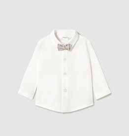 Mayoral Natural Button Long Sleeve with Bowtie