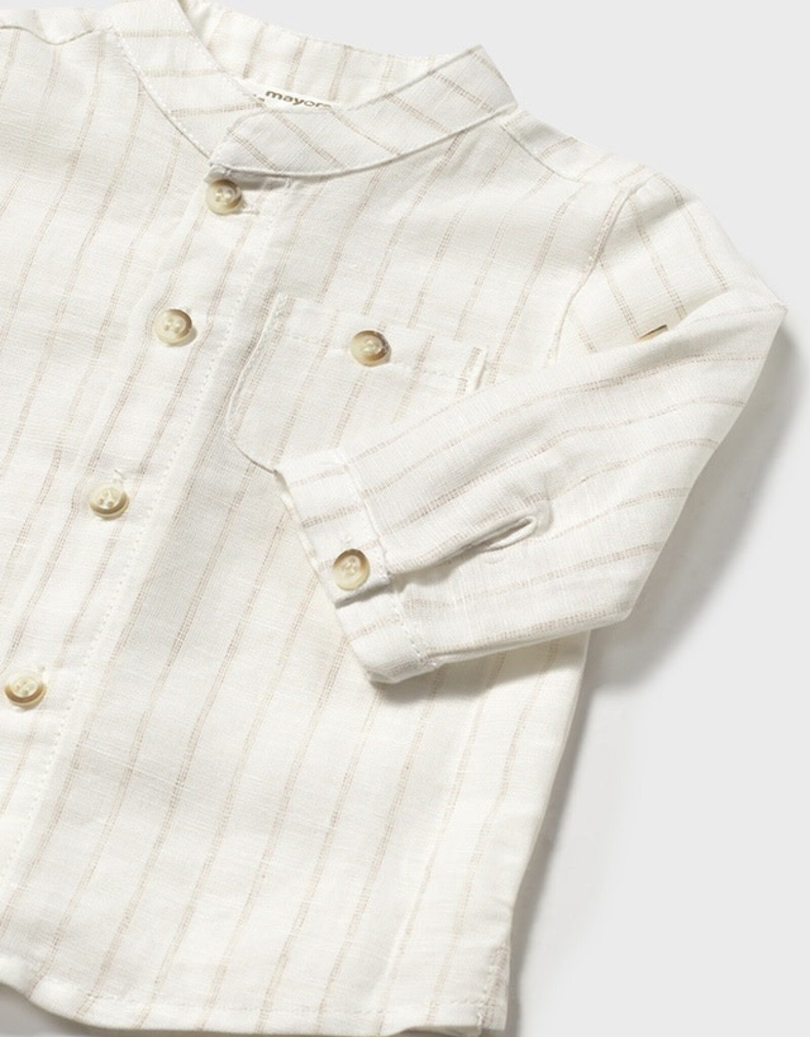 Mayoral Long Sleeve Mao Collar Shirt