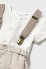 Mayoral Linen Short and Shirt Set with Suspender