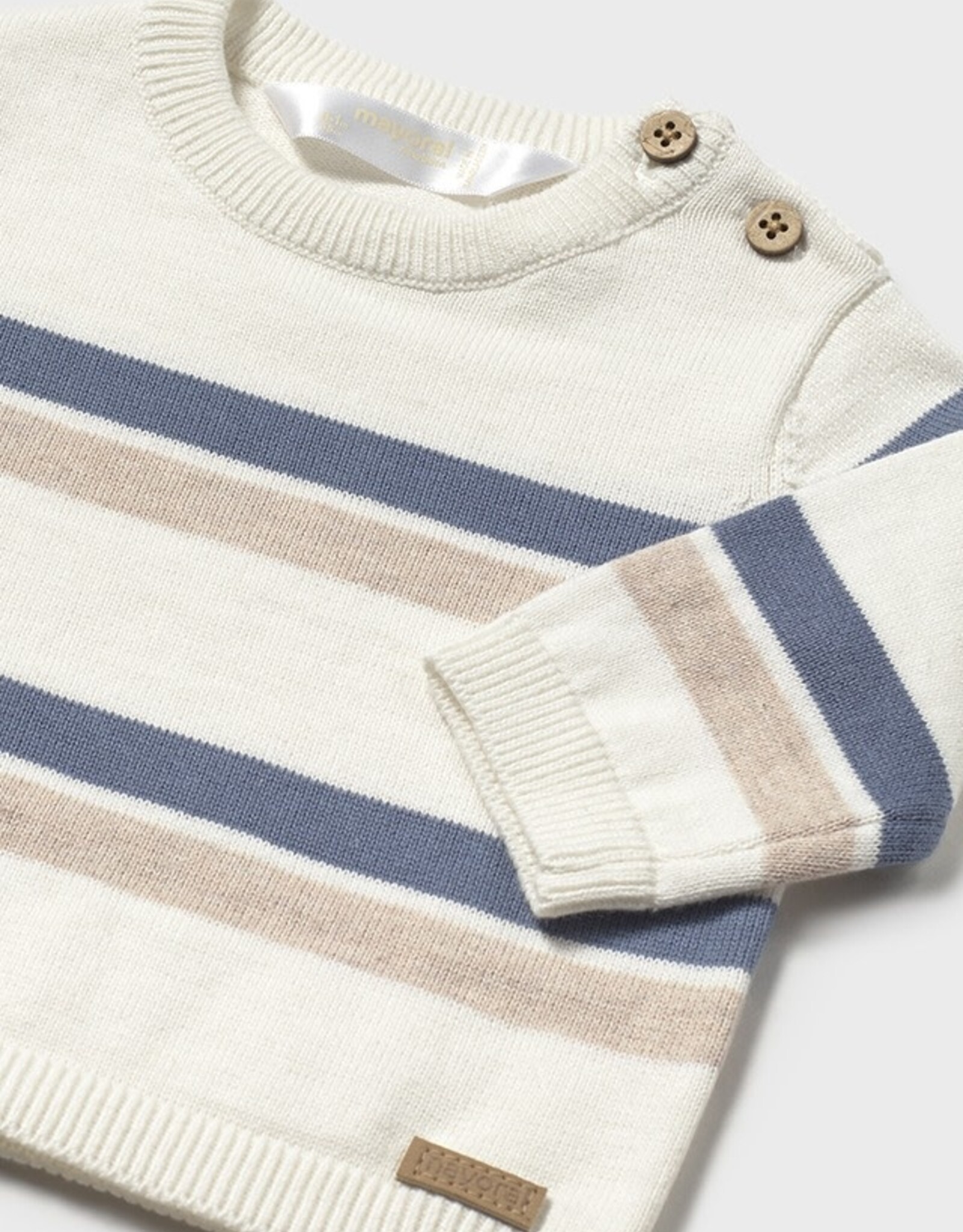 Mayoral Star Blue Stripe Knit Sweater