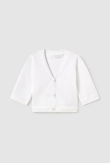Mayoral White Knit Cardigan with Accented Waist
