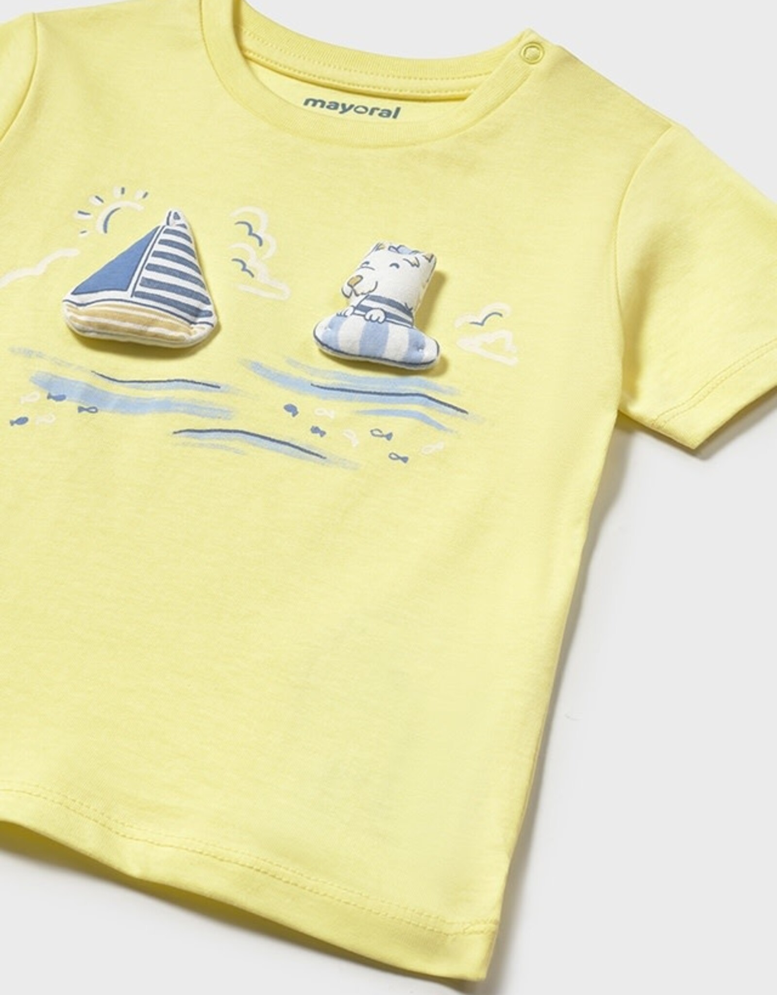 Mayoral Sorbet Yellow Sailing Cats T-Shirt