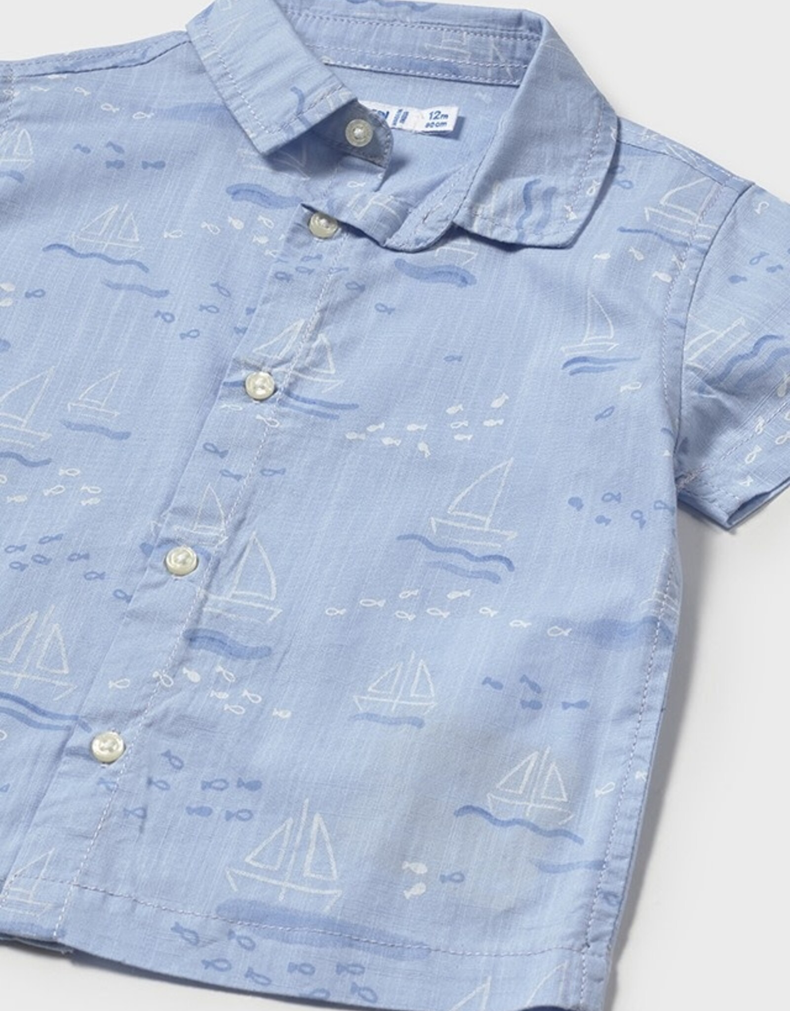 Mayoral Sail Boats Button Shirt