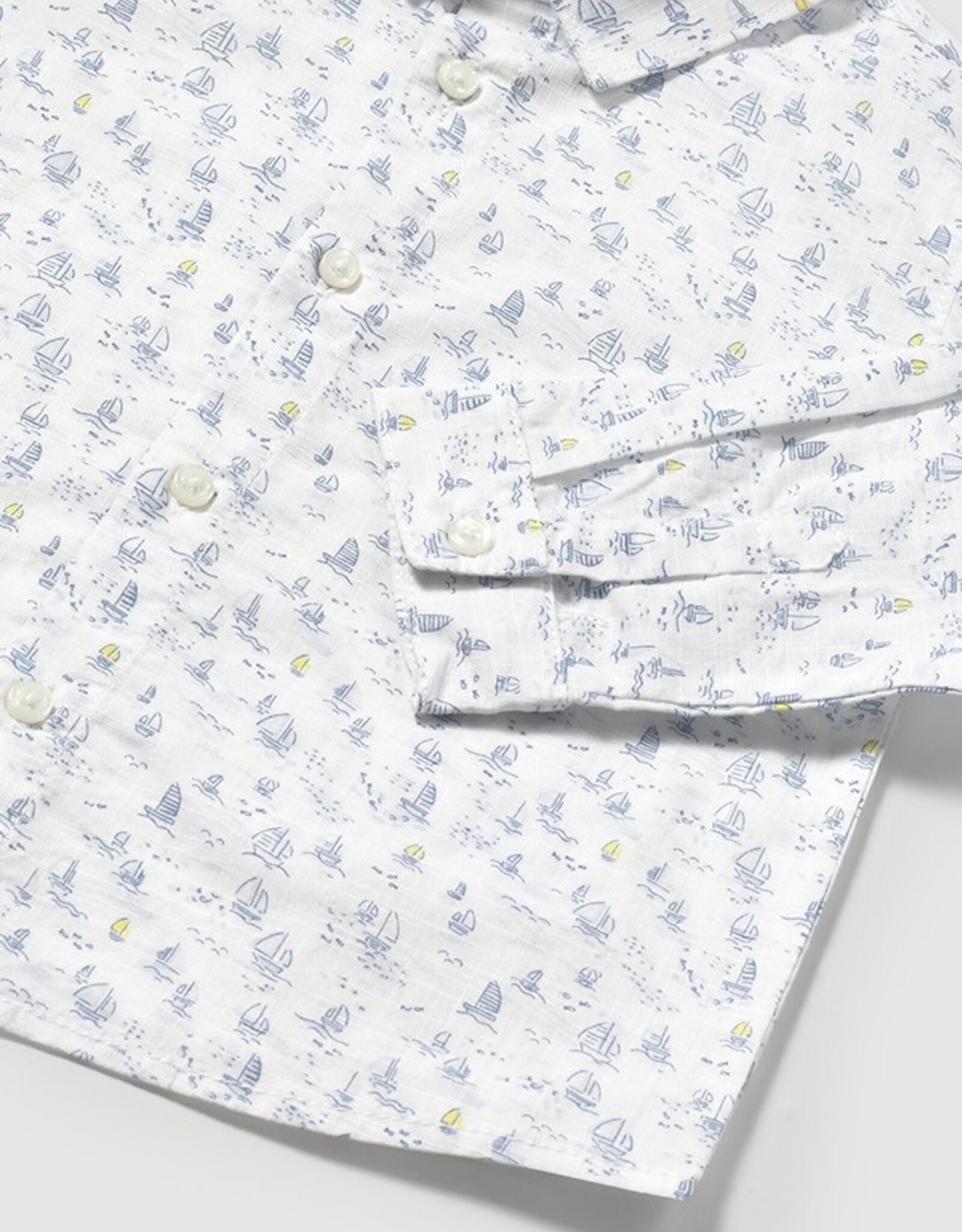 Mayoral Tiny Sail Boats Long Sleeve Button