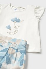Mayoral Sky Floral Printed Shorts Set