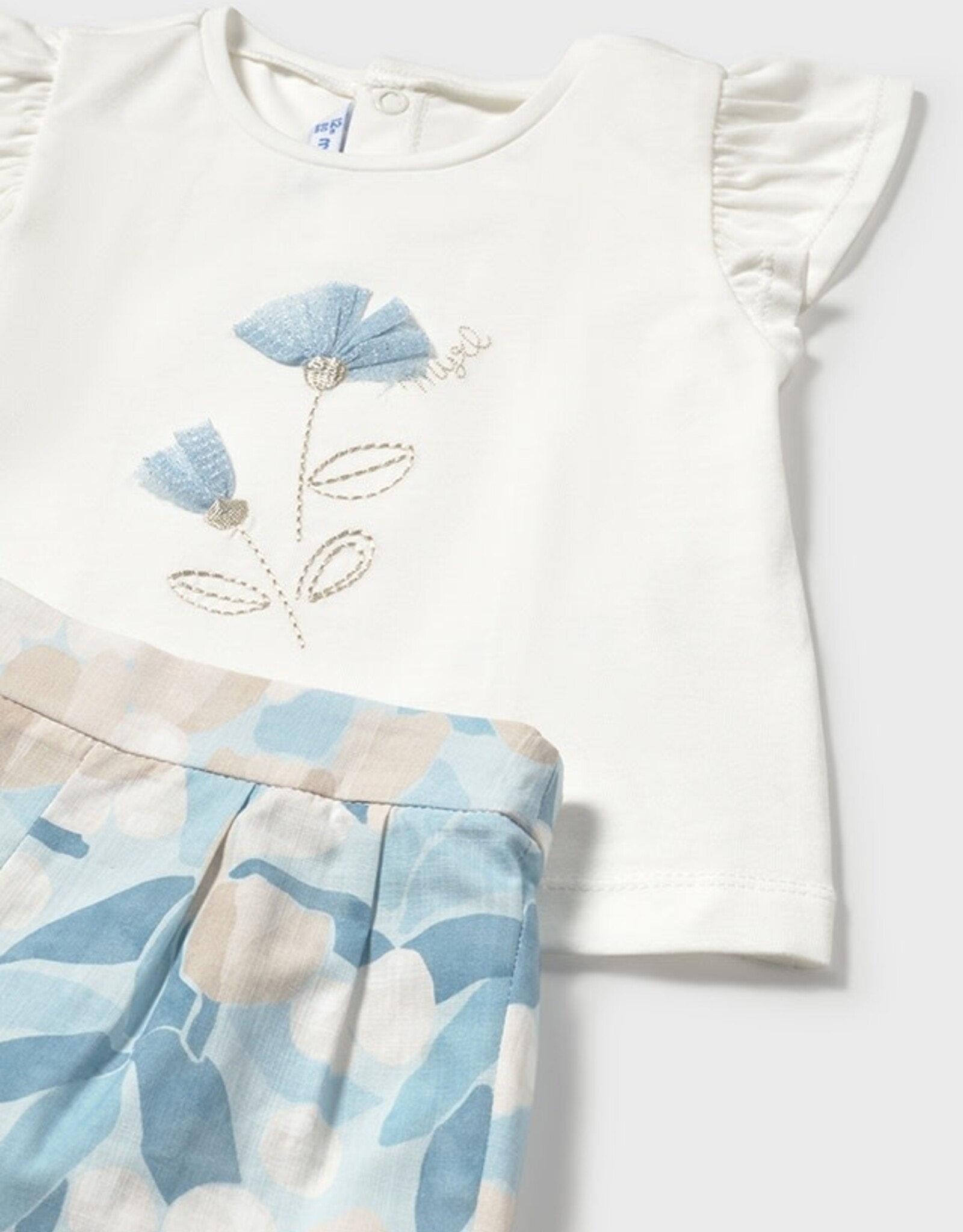 Mayoral Sky Floral Printed Shorts Set