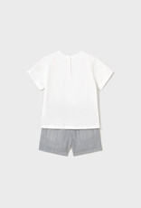 Mayoral Striped Shark Shirt and Short Set