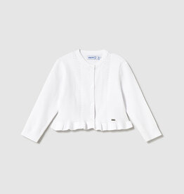 Mayoral White Knit Dressy Cardigan