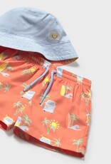 Mayoral Coral Tropics Swim Shorts w/Bucket Hat