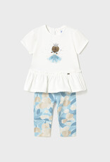 Mayoral Sky Floral Printed Leggings Set