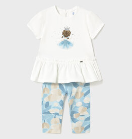 Mayoral Sky Floral Printed Leggings Set