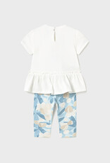 Mayoral Sky Floral Printed Leggings Set