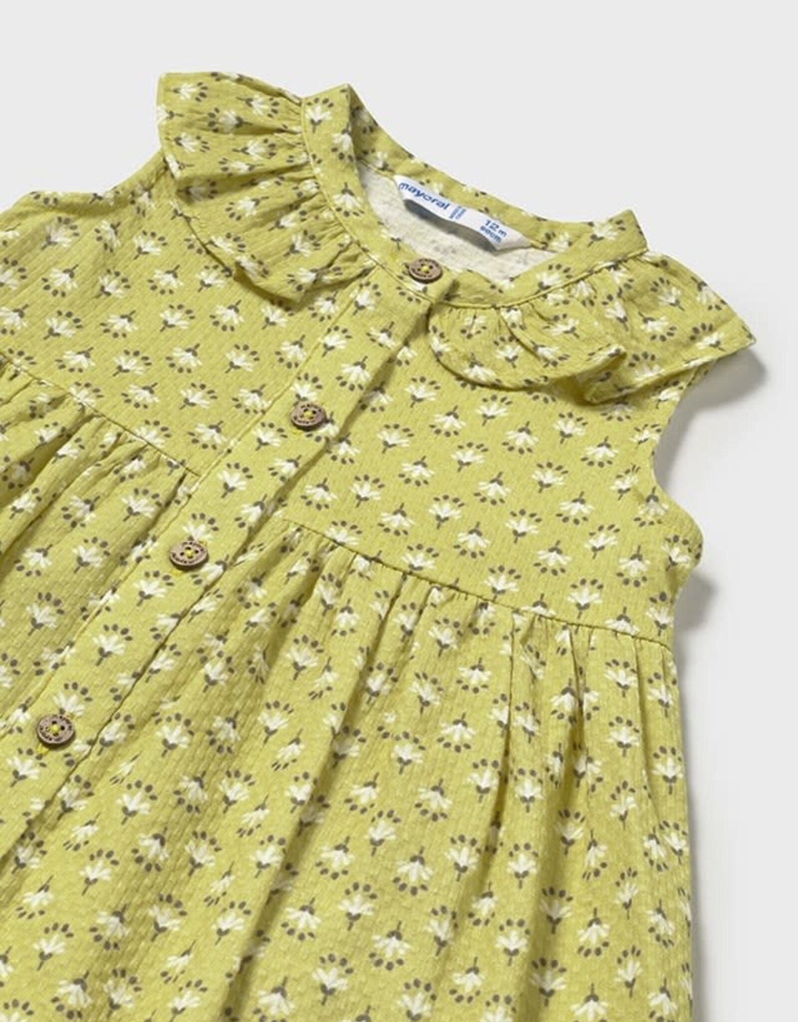Mayoral Pistachio Flower Toddler Dress