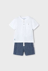 Mayoral Midnight Striped Shorts Set (2 Pc)
