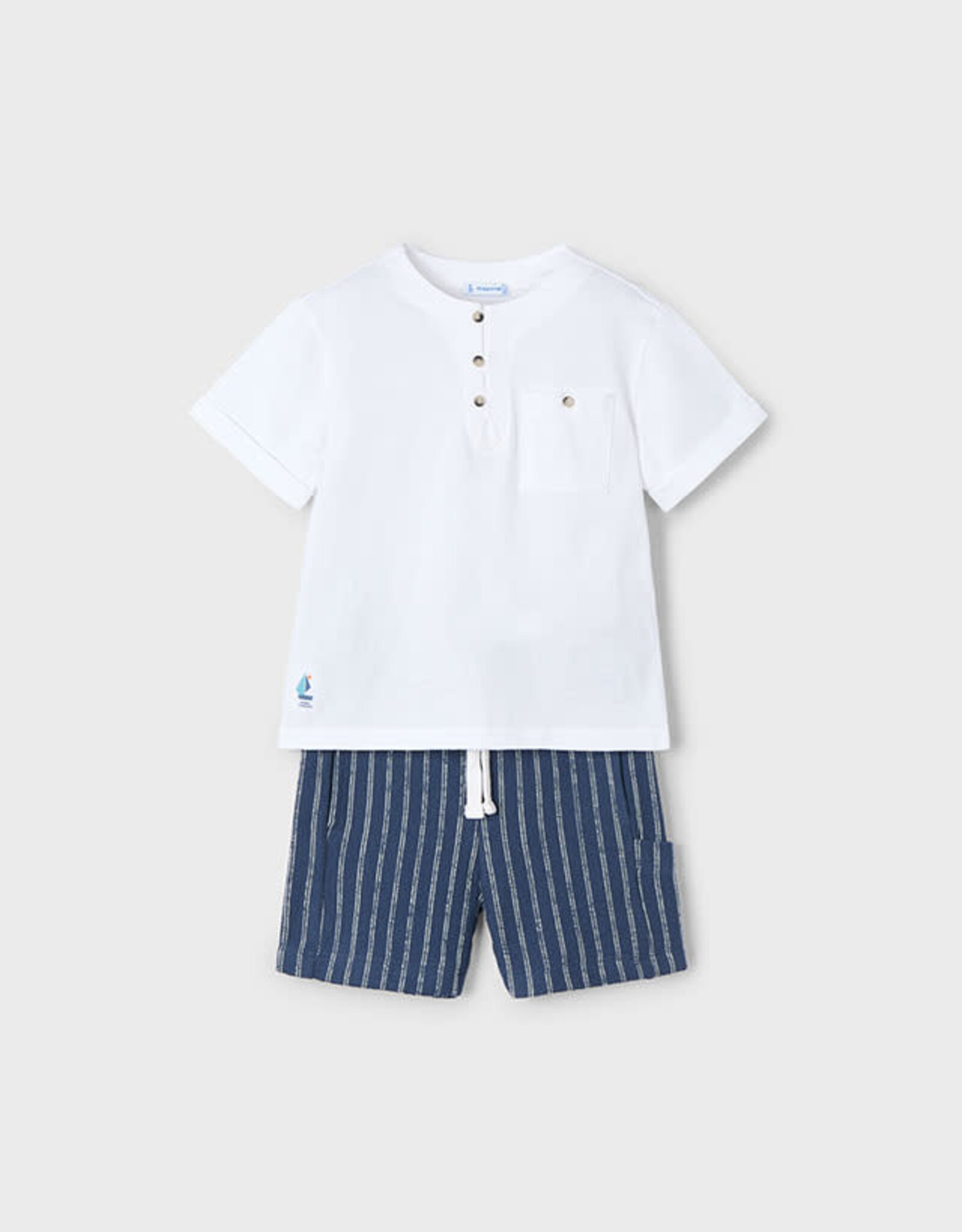 Mayoral Midnight Striped Shorts Set (2 Pc)
