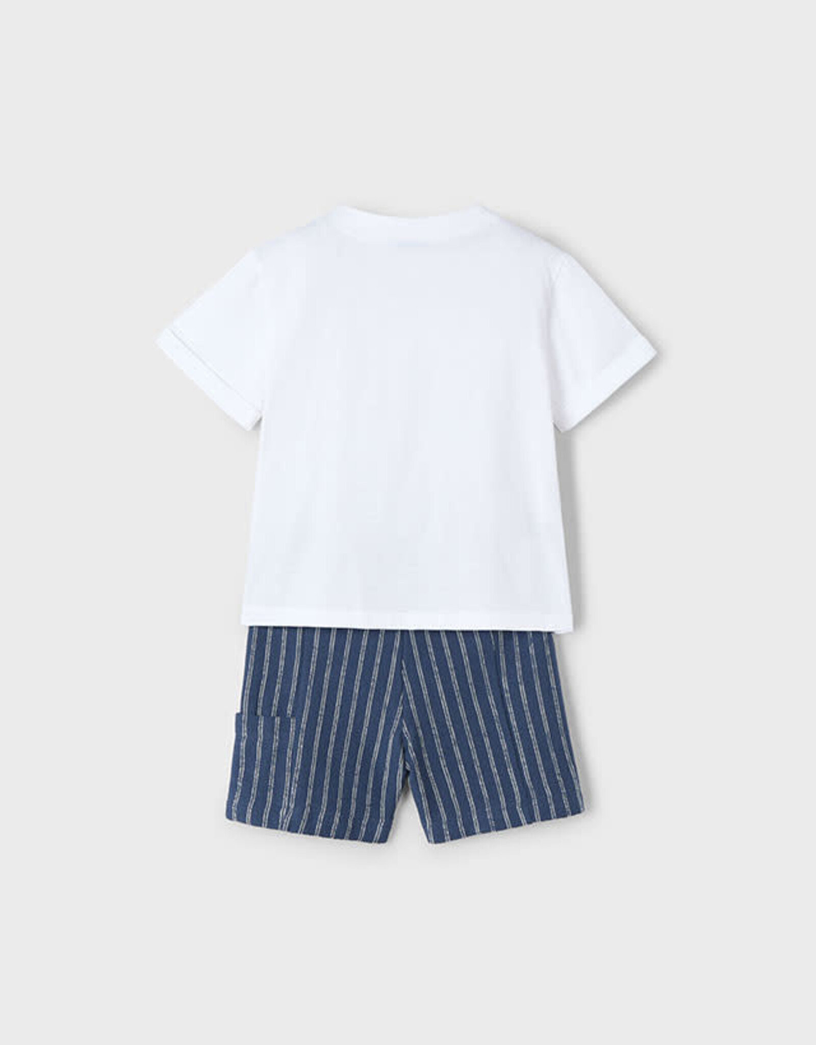 Mayoral Midnight Striped Shorts Set (2 Pc)