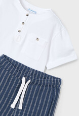 Mayoral Midnight Striped Shorts Set (2 Pc)