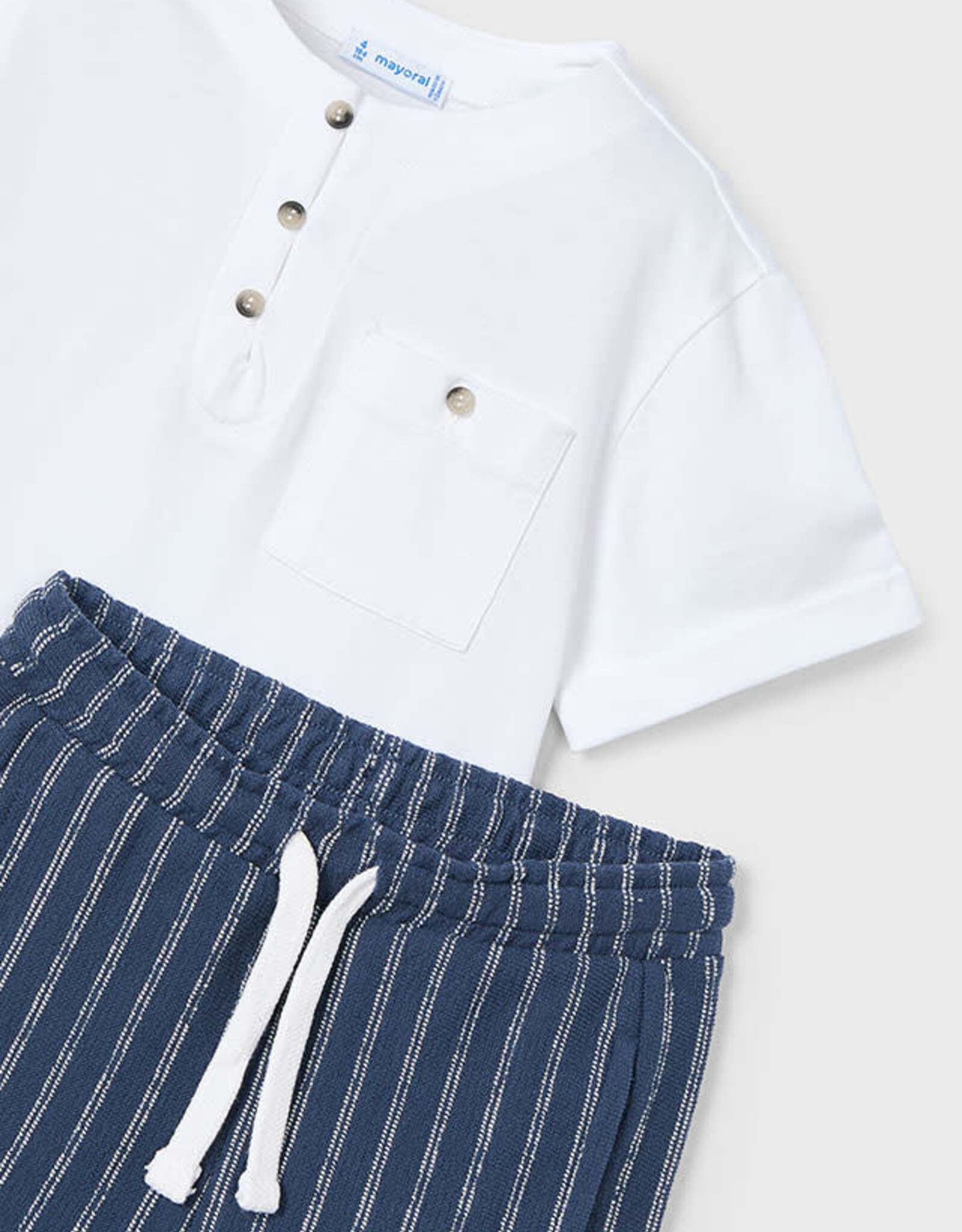 Mayoral Midnight Striped Shorts Set (2 Pc)