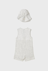 Mayoral Natural Stripe Dungaree w/Bucket Hat